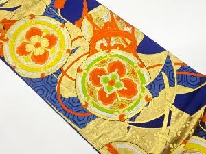 雲に鼓・華文模様織出し袋帯